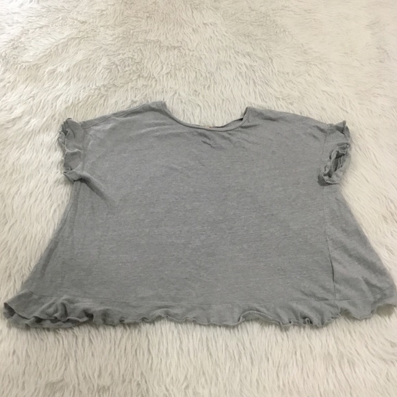 Anthropologie eri and Ali boho oversized gray ruffle top size small - Picture 1 of 5